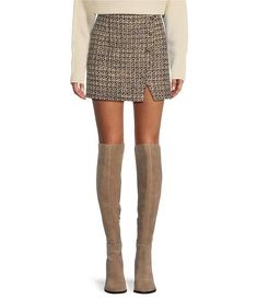 Gianni Bini Samia Tweed Mini Skirt | Dillard's Tweed Mini Skirt Outfit, Mini Skirt Outfit, Tweed Mini Skirt, Miniskirt Outfits, New York Street, Skirt Outfit, Gianni Bini, Dillard's, Skirt Outfits