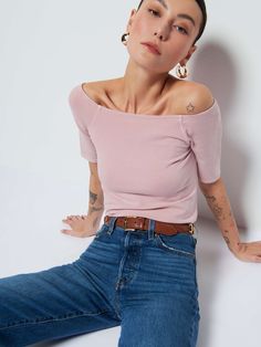 Giana Off Shoulder Top Nation Ltd, Linen Bottoms, Denim Sweater, Off Shoulder Top, Off The Shoulder Top, Off Shoulder Tops, New Arrival Dress, Favorite Jeans, Women Long Sleeve