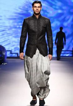 2 Ways To Wear Your Dhoti Pants In True Ethnic Style Black Sequin Jacket, Kurta Men, Mens Fashion Sweaters, Wedding Dress Men