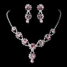 Affordable Elegance Bridal - Light Rose Pink Prom and Bridesmaid Jewelry, $49.99 (https://affordableelegancebridal.com/light-rose-pink-prom-and-bridesmaid-jewelry/) Silver Necklace Prom, Pink Jewellery, Pink Jewelry Set, Crystal Wedding Tiaras, Bridal Earrings Drop, Bridesmaid Jewelry Sets, Light Rose, Silver Jewellery Sets, Wedding Bridal Jewellery