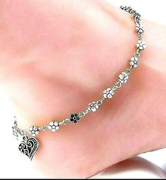 Daisy Anklet, Anklet Silver, Bracelet Flower, Pearl Anklet, Silver Anklet, Bracelets Silver, Silver Anklets, Daisy Chain, Ankle Bracelet