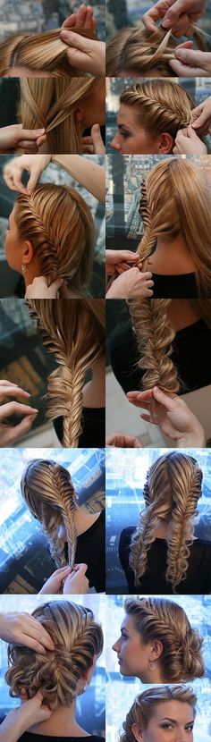 Pretty Braid Tutorial Fishtail Braid Updo, Prom Hair Updo, Makeup Tip, Braided Updo, Fish Tail Braid