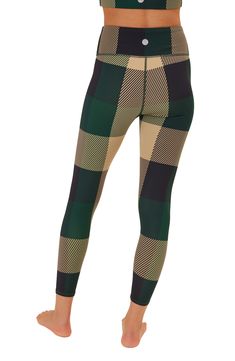 Embrace the season in the plaid-inspired pattern of these leggings cut from a supersoft recycled-polyester blend you'll enjoy wearing all day long. Pull-on style   77% recycled polyester, 23% spandex   Machine wash, tumble dry   Imported Print Leggings, Printed Leggings, Nordstrom, Plaid, Spandex, Leggings, Pattern, How To Wear