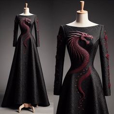 Asgardian Clothing, Dragon Dress Fantasy Gowns, Targaryen Fashion, Targaryen Dresses, Visenya Velaryon, Dresses Fantasy Gowns, Alyssa Targaryen