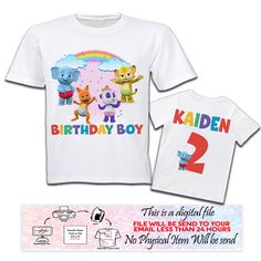 the birthday boy and girl t - shirts are on sale for only $ 2 99