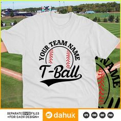 ⚾ Custom T-Ball Text Logo Svg Team Shirt Template With Font Included to write your team name. ⭐ Important Details: 1️⃣ Preferred Formats: Regarding customization, we recommend using SVG or EPS formats. These options allow you to tweak colors and other design elements easily. However, feel free to choose any format that best suits your needs. Flexibility is key! 2️⃣ Customization Services: We Understand that time can be scarce and personalization matters. If you need assistance beyond our standar White T-shirt With Team Logo For Baseball Season, White T-shirt For Baseball Season Sports, White Short Sleeve Basketball T-shirt, White Basketball T-shirt With Letter Print, White Letter Print Basketball T-shirt, White Basketball T-shirt For Sports Season, White T-shirt With Letter Print For Basketball, White Letter Print T-shirt For Basketball, Baseball Season Sports T-shirt With Team Name