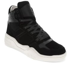 There are few shoes as timeless as the 90s high-top. The M-110 Lux sneaker combines an old-school silhouette and PONYs retro branding with modern features and superior materials. The premium suede and leather uppers, coupled with the bold line work of the 90s and PONYs iconic chevron make these mens shoes a choice that elevates any outfit with style and class. Showcasing PONYs exceptional craftsmanship, these shoes feature soft leather lining and a comfort-molded footbed, ensuring lasting suppor Vintage High-top Basketball Shoes With Boost Midsole, Classic High-top Sneakers For Streetwear, Vintage Leather Basketball Shoes For Streetwear, Classic High-top Skate Shoes With Abzorb Midsole, Retro Black Leather Basketball Shoes, Retro High-top Skate Shoes With Abzorb Midsole, Retro Leather High-top Skate Shoes, Vintage High-top Sneakers With Rubber Heel Cap For Streetwear, Urban High-top Sneakers With Rubber Heel Cap