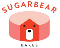 a red dog house with the words sugarbear bakes on it