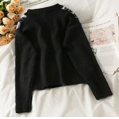 Size: one size Fabric: other Color: Black Washing suggestion: hand washing is recommended, and the water temperature shall not exceed 30 ℃, which can be dry cleaned Autumn Decoration, Water Temperature, Knitwear Women, Womens Fall, Hand Washing, Fall Decor, Knitwear, V Neck, Water