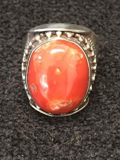 Ring ~ Rare Red Tbetan Coral With Silver Vintage Tribal Tradtional Saddle Ring Big Fat Red Coral Cabochon Length: 3/4 Width: 5/8 accent with Elaborat Silver Work Old Stash Fantastic piece of coral Ring Size: Ajustable $310-   *Looking for more of my treasures See Below xoxoox