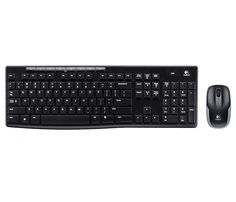 a computer keyboard and mouse sitting next to each other on a white surface with one black key board