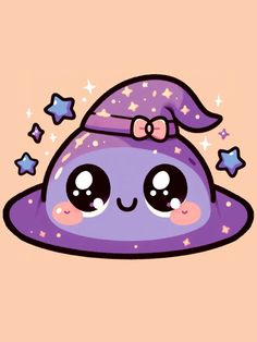 a purple hat with stars on it