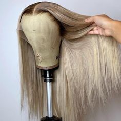 PRICES MAY VARY. 【Ash Blonde Lace Front Wig Hair Material】: 100% Unprocessed Brazilian Virgin Human Hair, 12A Human Hair Wigs For Women, Be Cut From Young Girl Donors Directly,Full And Thick, Soft And Bouncy, No Shedding And Tangle Free. 【13X4 Straight Lace Front Wig Cap】:The Lace Area Is 13x4 Inches, Hd Transparent Lace, Soft And Invisible. 22.5inch (Average Size), 4 Combs To Fix On Head, Two Adjustment Straps Can Be Adjusted To Different Head Sizes, Easy To Install And Take Off. 【Ash Blonde Wi Ash Blonde Wig, Blonde Hair With Roots, Straight Blonde Hair, Fashion Wigs, Blonde Lace Front Wigs, Ombre Wigs, Straight Lace Front Wigs, Wigs Human Hair, Hair Quality