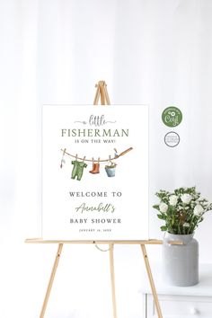 a welcome sign for a baby shower