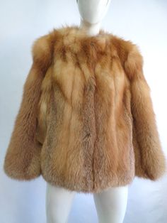 "BEAUTIFUL & VERY STYLISH NATURAL RED FOX FUR JACKET FOR WOMEN! IT IS COMPLETED WITH ROUND NECK COLLAR, FRONT HOOK & EYE CLOSURE AND HAS 2 SIDE POCKETS. THIS ITEM IS BRAND NEW,  MADE TO MEASUREMENT! AFTER BUYING THIS ITEM, IT WOULD BE VERY MUCH APPRECIATED IF YOU COULD PROVIDE YOUR HEIGHT, WEIGHT AND BUST CIRCUMFERENCE, SO WE CAN MAKE THE COAT TO YOUR SIZE. THANK YOU! :) MEASUREMENTS:   *SIZE: WILL BE MADE TO MEASUREMENT *LENGTH: 25\" *SLEEVES:AS NEEDED; MEASURED FROM THE SIDE OF THE NECK TO 2\" Long Coat Men, Fox Fur Jacket, Fox Fur Coat, Red Fox, Natural Red, Fox Fur, Neck Collar, Fur Jacket, Jacket Coat