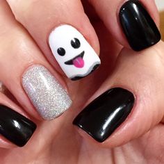 Halloween Kid Nails, Halloween Nails For Kids Easy, Halloween Kids Nails, Kids Halloween Nails Easy, Nails Hollowen, Kids Halloween Nail Designs, Kid Halloween Nails, Fall Nails For Kids, Halloween Nails Kids