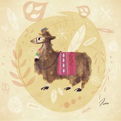 an illustration of a llama wearing a sweater