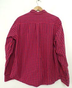 "-Description- >Chaps red, blue, & white plaid men's shirt >button front >custom fit >collared >button close cuffs >100% cotton >men's XL >great plaid! >condition: great >color(s): red, blue, white >fabric(s): 100% cotton >brand: chaps >care: machine wash -Measurements- >size: XL ✩ all measurements are taken with the item laying flat & some sizes are estimates so please check measurements ✩ chest: 50\" / 127cm length: 28\" / 71cm shoulder to slee 90s Style Red Cotton Shirt, Red Relaxed Fit Button-up Flannel Shirt, Red Relaxed Fit Flannel Button-up Shirt, Red Relaxed Fit Collared Flannel Shirt, Retro Red Button-up Flannel Shirt, Retro Red Collared Flannel Shirt, Mens Plaid Shirt, Tan Blazer, Plaid Shirt Men