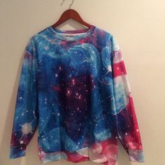 This Is Very Big But Still Super Comfortable And Has A Really Cool Design Of The Galaxy,Front And Back. This Has Been Never Worn And Is Brand New. Long Sleeve Tops With Star Print For Fall, Long Sleeve Star Print Tops For Fall, Casual Long Sleeve Star Print Tops, Trendy Blue Star Print Top, Trendy Blue Top With Star Print, Fitted Long Sleeve Tops With Star Print, Fitted Star Print Tops For Fall, Fitted Tops With Star Print For Fall, Fitted Blue Top With Star Print