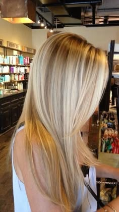 Hair Blonde Highlights Lowlights, Balayage Straight Hair, Medium Hairstyle, Fotos Ideas, Straight Blonde Hair, Blonde Hair With Highlights