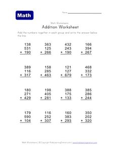 the addition worksheet is filled with numbers to help students practice their math skills