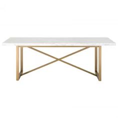 a white table with gold legs on a white background