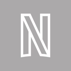 the n logo is shown in white on a gray background