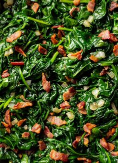 spinach salad with bacon and green onions