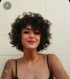 Messy Bob Hairstyles, Curly Hair With Bangs