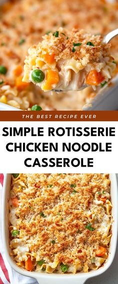 Image for Simple Rotisserie Chicken Noodle Casserole Mexican Chicken Noodle Casserole, Casserole Using Rotisserie Chicken, Rotisserie Chicken Noodle Casserole, What To Make With A Rotisserie Chicken, Rotisserie Chicken Recipes Leftover Healthy, Rottiserie Chicken Recipes, Make Ahead Casseroles To Freeze, Meals With Rotisserie Chicken Easy, Chicken Casserole With Noodles