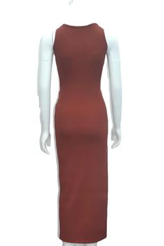 Katykey – Simplistic High-Waisted Fish Tail Dress with Exquisite Back Design and Halter Neck – KatyKey Casual Brown Stretch Bodycon Dress, Casual Solid Color Midi Bodycon Dress, Casual Midi-length Bodycon Dress, Casual Stretch Sheath Maxi Dress, Casual Stretch Brown Maxi Dress, Casual Brown Stretch Maxi Dress, Casual Midi Bodycon Dress, Fish Tail Dress, Tail Dress