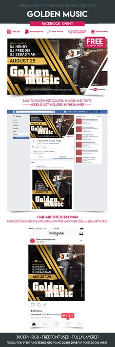 the golden music website is displayed in this image