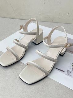 Composition : natural leatherColor : IvoryCountry of Origin : Republic of Korea Women's Shoes Sandals, Sandals Heels, Shoes Sandals, Composition, Women Shoes, Sandals, Heels, The Originals