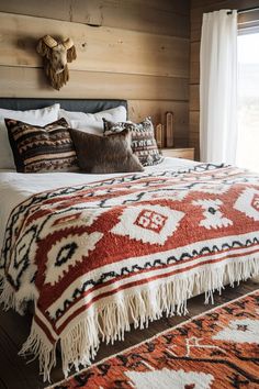 35+ Stylish Ideas for the Ultimate Western Ranch Bedroom - H.M.G Ranch Bedroom, Modern Aztec, Western Bedding Sets, Black Bedroom Decor, Western Designs, Western Bedroom Decor, Western Bedding, Western Bedroom, Southwest Decor