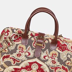 With a nod to the Victorian era, MCW’s freshly combines the classic and elegant design of the traditional carpet bag with a textural and tactile twist.The main body of the bags is made with thick chenille carpets. The handles and belts are genuine leather with heavy cotton canvas lining. Six bronze stands at the bottom allow the bag to stand stably. Every bag comes with a detachable and adjustable shoulder strap (55 inches) made from the same chenille as the bag and fixed with high-quality bronz Luxury Tapestry Satchel In Rectangular Shape, Luxury Tapestry Bags For Formal Occasions, Luxury Rectangular Tapestry Satchel, Luxury Tapestry Satchel With Leather Handles, Luxury Tapestry Shoulder Bag In Rectangular Shape, Luxury Tapestry Satchel With Adjustable Handle, Luxury Tapestry Bag With Adjustable Handle, Luxury Tapestry Shoulder Bag, Rectangular, Elegant Tapestry Satchel With Detachable Strap