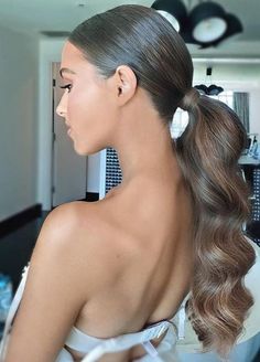 Bridal Ponytail, Low Ponytail, Cornrow, Sleek Ponytail, Wedding Hair And Makeup, Bride Hairstyles, Ponytail Hairstyles, Half Up, Bridesmaid Hair