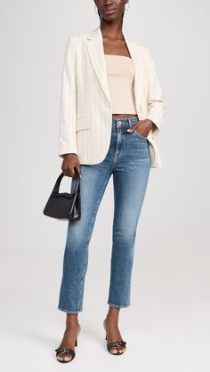 Veronica Beard Jean Ryleigh Ankle High Rise Slim Jeans | Shopbop Closet Addition, Uniform Fashion, Veronica Beard, Slim Jeans, Jean Outfits, Stretch Denim, High Fashion, Top Brands, New Arrivals