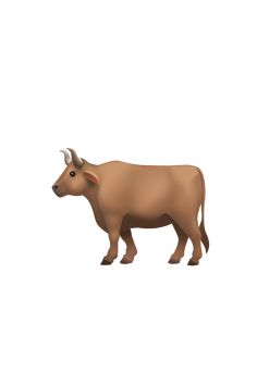 an animal that is standing up in the white background, it appears to be a bull