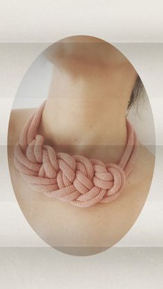 Bulky Cotton Yarn Necklace, Crochet Necklace, Vivid Pink Yarn, Chunky Necklace, Statement Jewellery, Hand Crocheted - Etsy