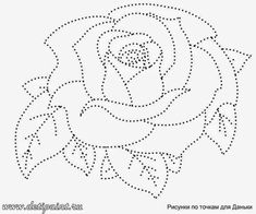 a rose is shown in the shape of a dot - dotted drawing with black dots