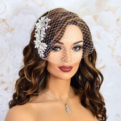 Small Bridal Veil, Fascinator Veil, Small Veil, Wedding Bird, Veil For Bride, Bird Cage Veil, Birdcage Veil Wedding, Veil Fascinator, Cage Veil