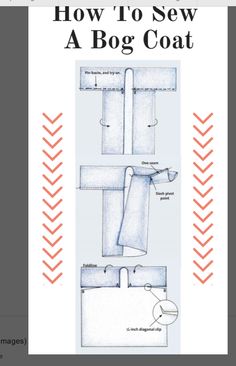 the instructions for how to sew a bag coat