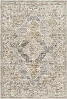 an area rug with various colors and patterns