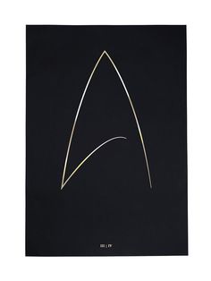 The Thin Gold Line - Luxury Posters Star Trek Delta Tattoo, Starfleet Tattoo, Star Trek Minimalist, Star Trek Tattoo Enterprise, Negative Space Graphic Design, Space Movie Posters