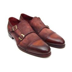 Paul Parkman Handmade Shoes Men's Handmade Shoes Captoe Double Monkstraps Suede Antique Brown Loafers (PM4025)-AmbrogioShoes Double Monk Strap Shoes, Double Monk Strap, Monk Strap Shoes, Brown Loafers, Business Shoes, Leather Cap, Mens Oxfords, Monk Strap, Formal Shoes