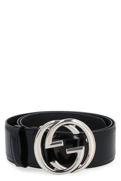 Elevate your style with our GG Buckle Leather Belt, a luxurious addition to any outfit. Made from 100% calf leather, this patent leather belt features a sleek silver-tone metal buckle, adding a touch of sophistication to your look. With a belt height of 4.5 cm and a buckle size of 7x7 cm, it's the perfect accessory to cinch your waist and complete your ensemble with a polished touch. Whether you're dressing up for a special occasion or adding a statement piece to your everyday look, our GG Buckl Black Belt With Silver Buckle, Gucci Black Belt, Leather Cap, Gucci Belt, Buckle Belt, Leather Buckle, Leather Items, Leather Jewelry, Metal Buckles