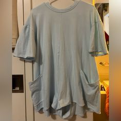 Free People Blue Hot Shot Romper Never Worn Blue Casual Onesie For Sleep, Free People Blue Dress, Free People T Shirt Romper, Free People Bluebell Dress, Free People Hot Shot Tee Romper, Hot Shots, Free People Dresses, Free People Dress, Free People