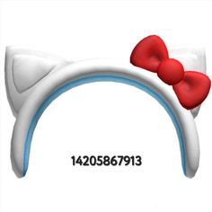 a white cat's tail with red hearts on it and the number 124058793