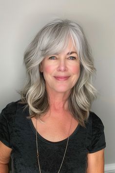 32 Stunning Long Hairstyles for Women Over 60 to Reinvent Yourself in – CreativeBooster Long Layered Bob With Bangs, Fine Hair Cuts, Layered Bob With Bangs, Long Layered Bob, Older Women's Hairstyles, Natural Hair Treatments, Reinvent Yourself