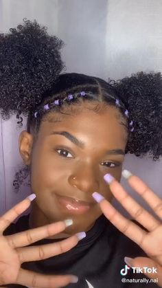 Rubber Band Hairstyles Natural Hair 4c, Cute Afro Hairstyles, Natural 4b Hair, Two Afro Puffs, Hairstyles On Natural Hair, Band Hairstyles, Rubber Band Hairstyles, Afro Puffs, 4b Hair